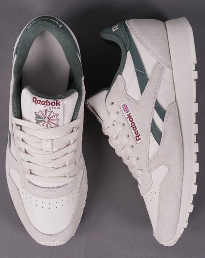 Reebok Classic Leather Trainers Chalk White/Dark Green