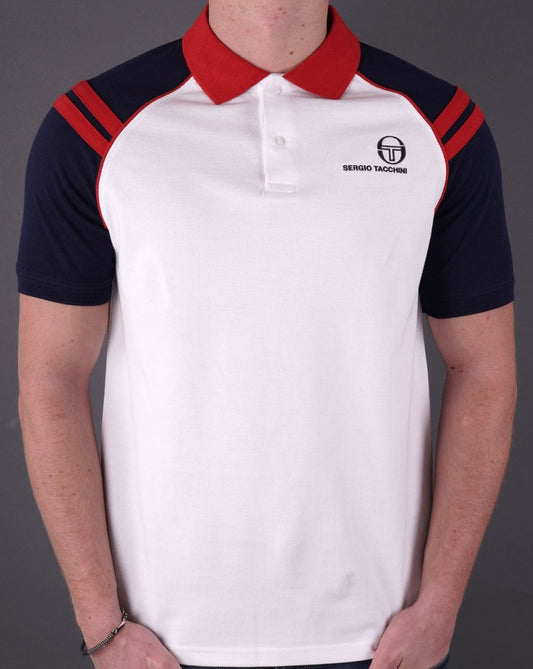 Sergio Tacchini Sergio Tacchini Cortona Polo Shirt White/Navy Blue