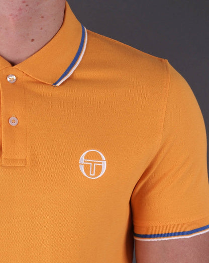 Sergio Tacchini Tipped Polo Shirt Gold/Blue/White