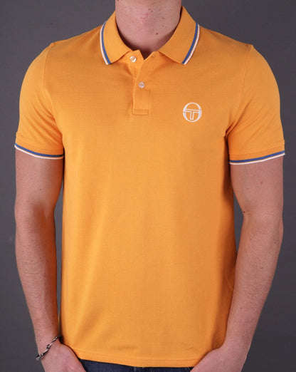 Sergio Tacchini Tipped Polo Shirt Gold/Blue/White