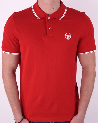 Sergio Tacchini Tipped Polo Shirt Dark Red/White