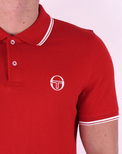 Sergio Tacchini Tipped Polo Shirt Dark Red/White