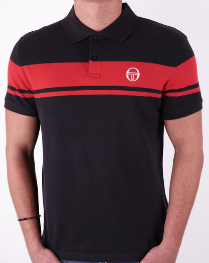 Sergio Tacchini Young Line Polo Shirt Black/Dark Red