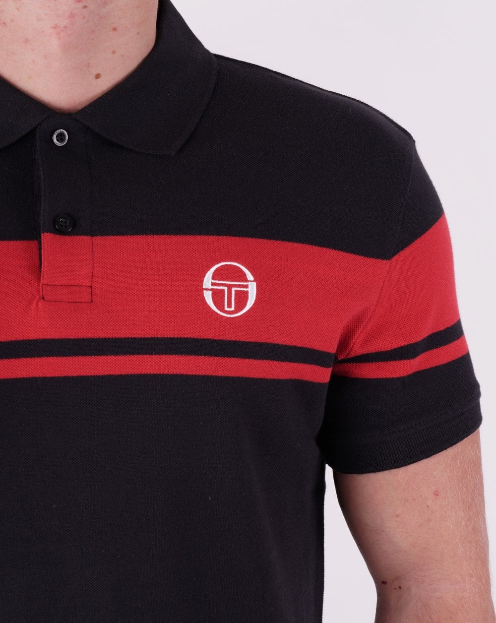 Sergio Tacchini Young Line Polo Shirt Black/Dark Red