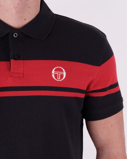 Sergio Tacchini Young Line Polo Shirt Black/Dark Red