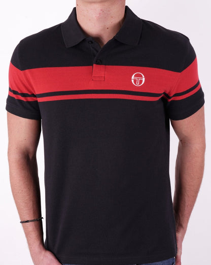 Sergio Tacchini Young Line Polo Shirt Black/Dark Red