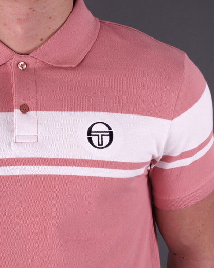 Sergio Tacchini Young Line Polo Shirt Deep Pink/White