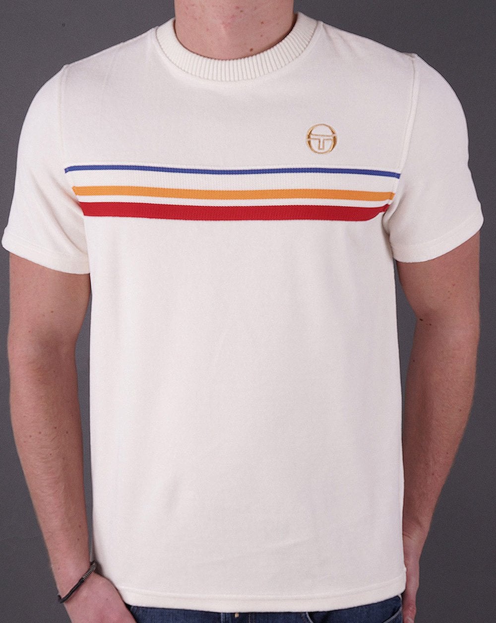 Sergio Tacchini Velour T Shirt Gardenia
