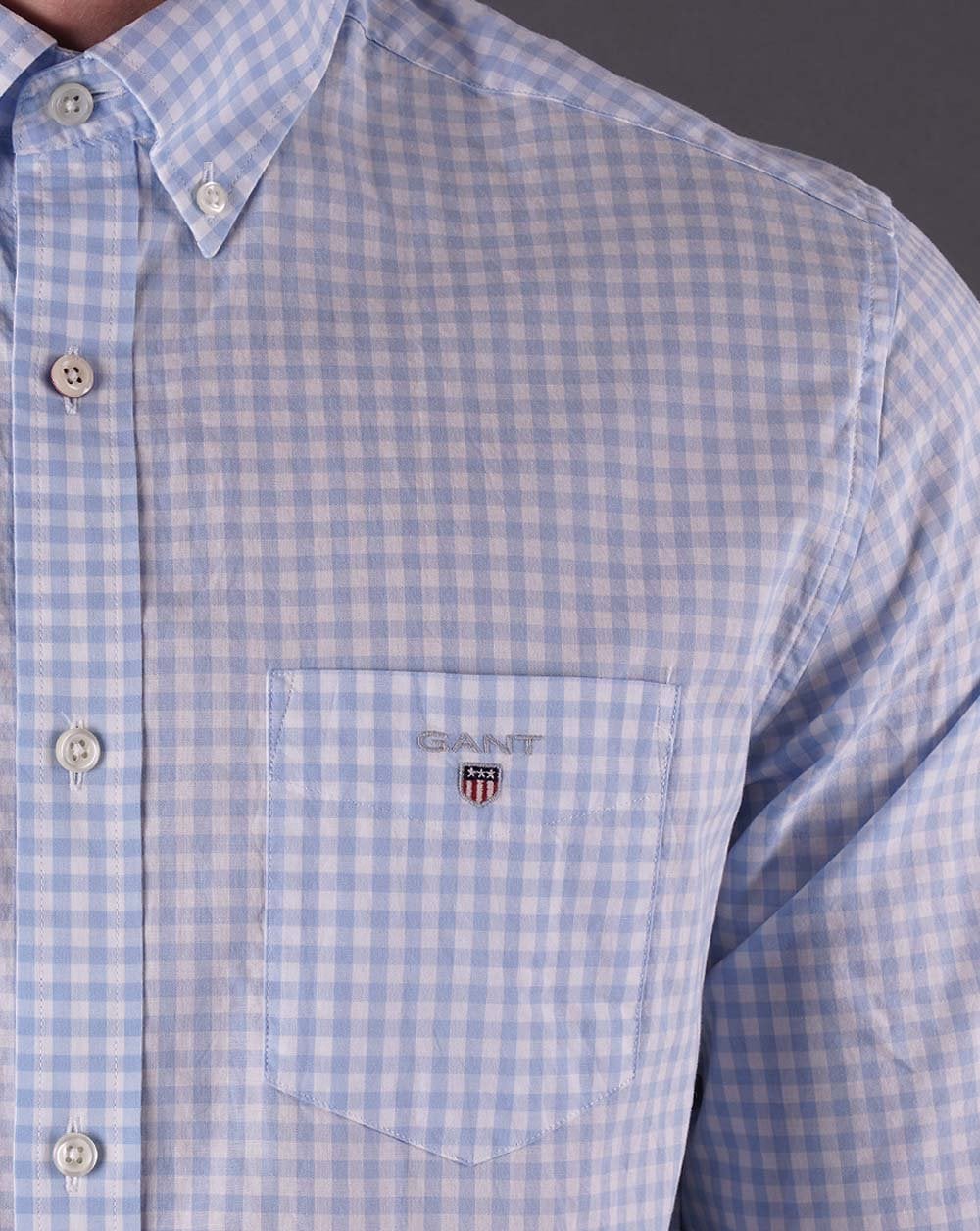 Gant Broadcloth Gingham Shirt Capri Blue