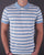 Gant Multi Stripe Pique Polo Shirt White/Sky Blue