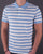 Gant Multi Stripe Pique Polo Shirt White/Sky Blue