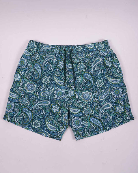 Pretty Green Itchycoo Paisley Swim Shorts Green