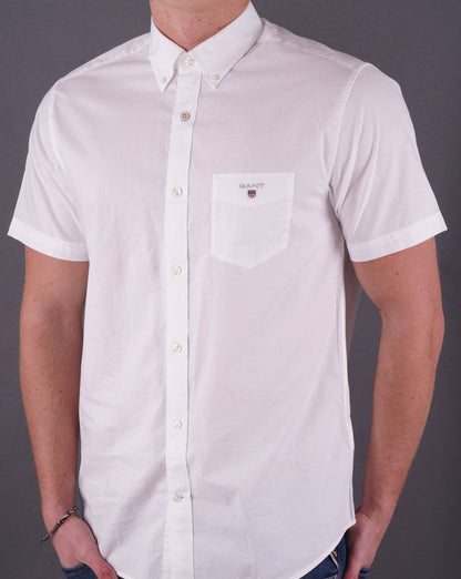 Gant Broadcloth Short Sleeve Shirt White