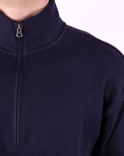 Benetton Quarter Zip Sweat Top Navy