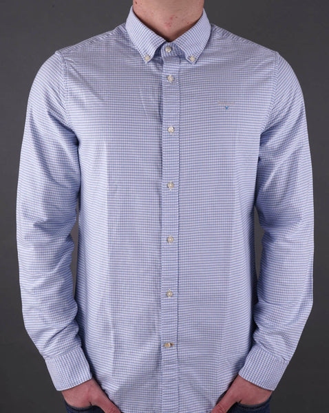 Barbour Gingham Oxtown Shirt Sky Blue