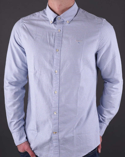 Barbour Gingham Oxtown Shirt Sky Blue