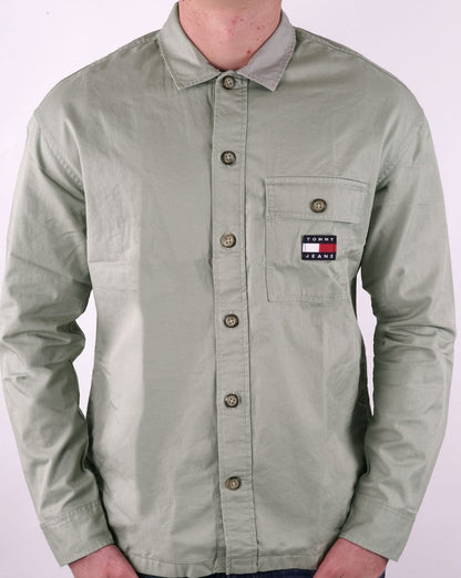 Tommy Jeans Cotton Overshirt Faded Green