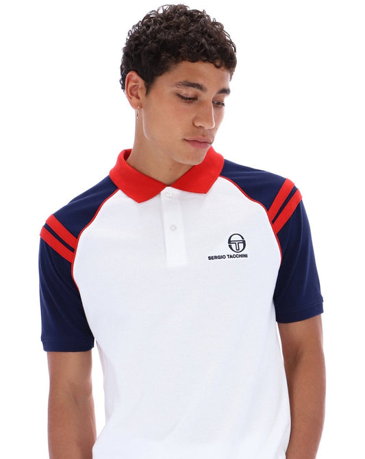 Sergio Tacchini Sergio Tacchini Cortona Polo Shirt White/Navy Blue