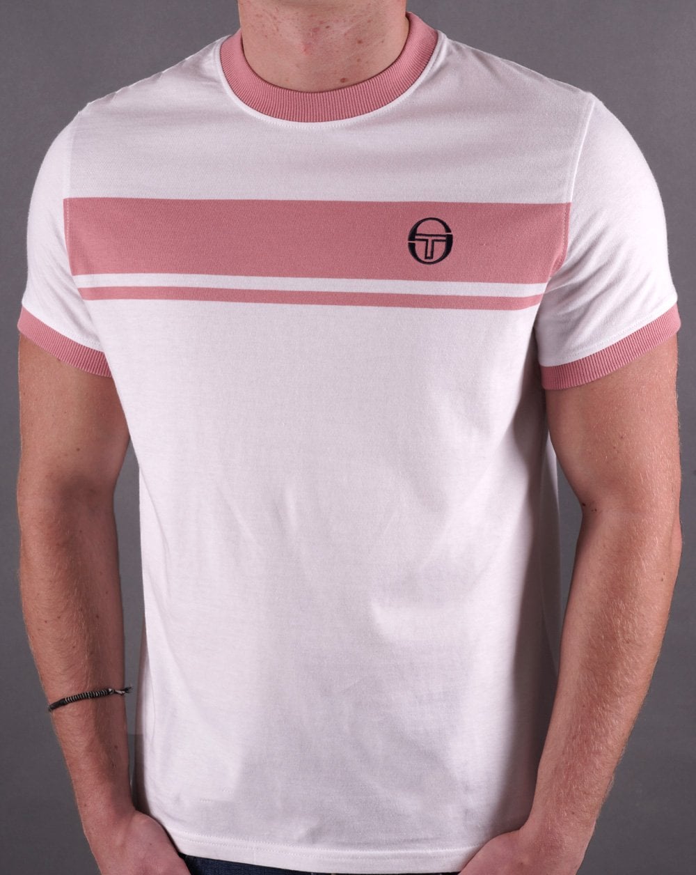 Sergio Tacchini Masters T Shirt White/Deep Pink