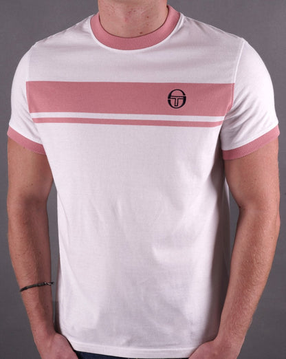 Sergio Tacchini Masters T Shirt White/Deep Pink