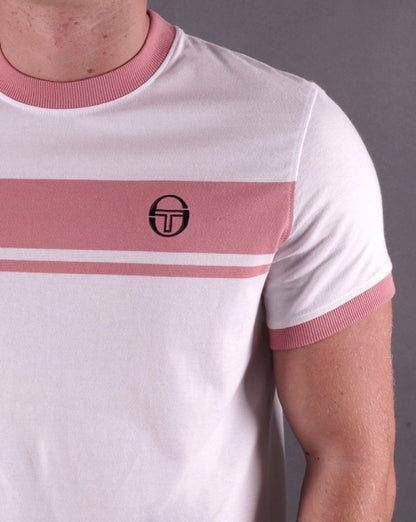 Sergio Tacchini Masters T Shirt White/Deep Pink