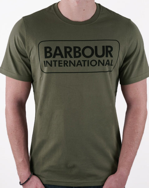 Barbour International Block Logo T Shirt Light Moss