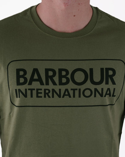 Barbour International Block Logo T Shirt Light Moss