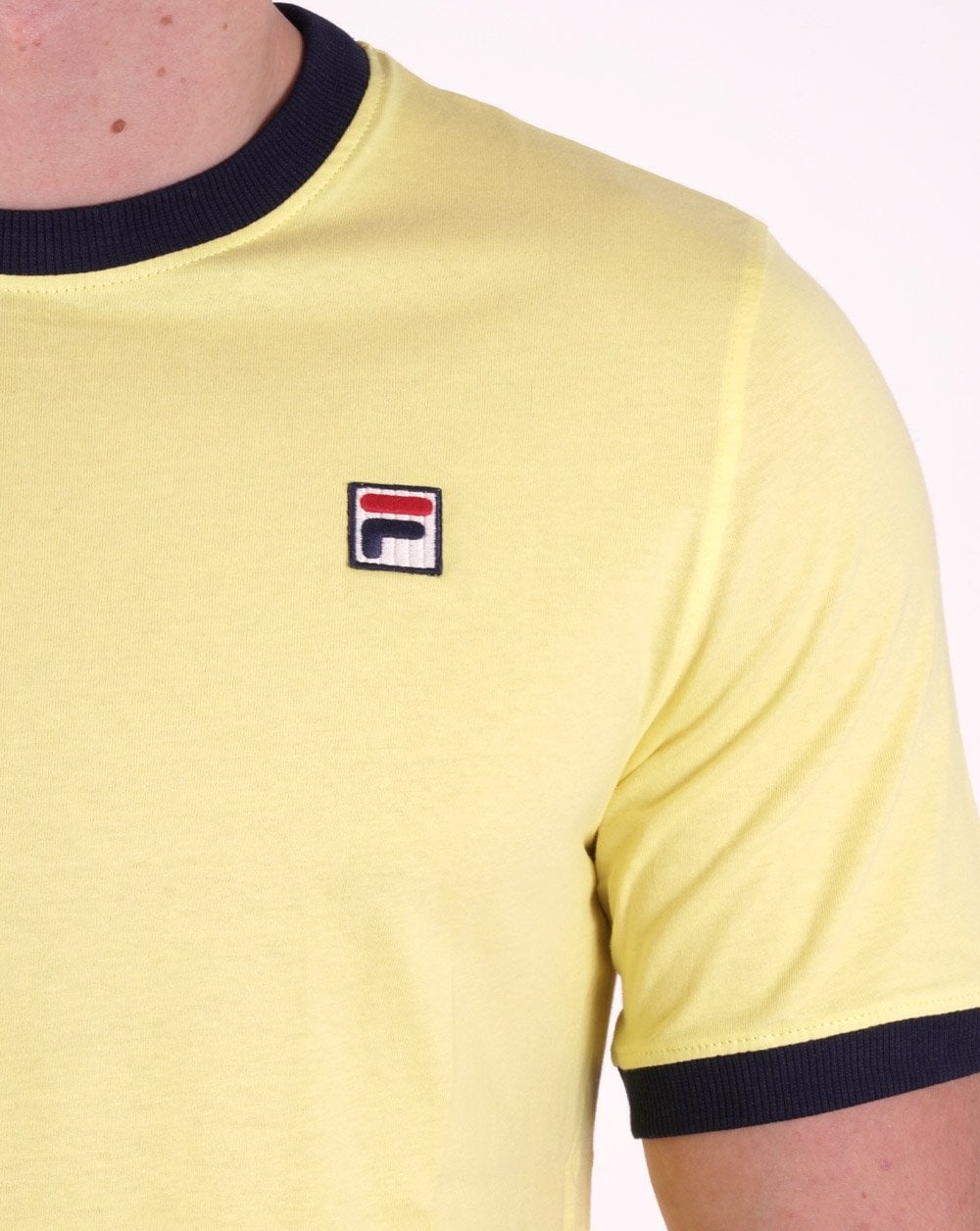 Fila Vintage Ringer T Shirt Yellow/Navy