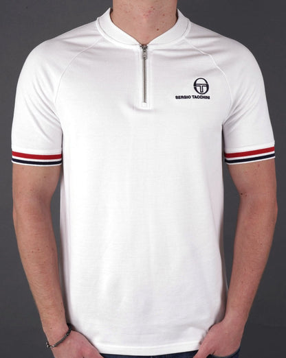 Sergio Tacchini Henley Zip T-shirt White
