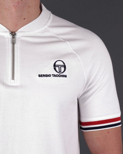 Sergio Tacchini Henley Zip T-shirt White