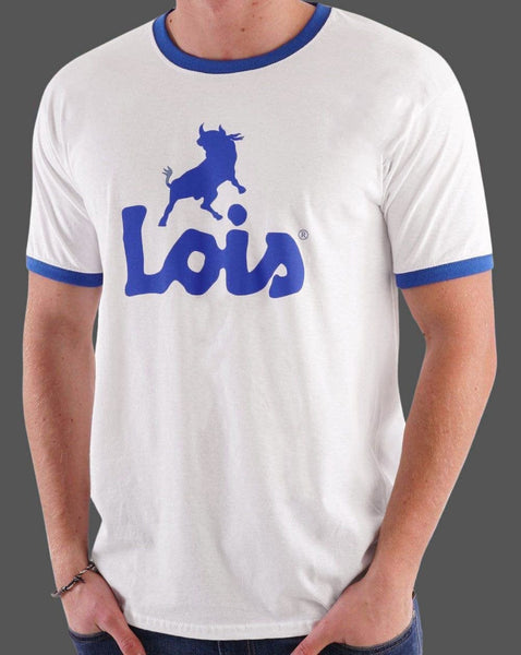 Lois Ringer Logo T Shirt White/Royal