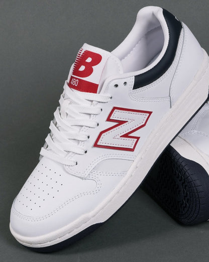 New Balance 480 Trainers White/Blue/Red