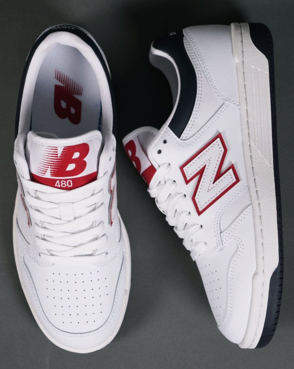 New Balance 480 Trainers White/Blue/Red