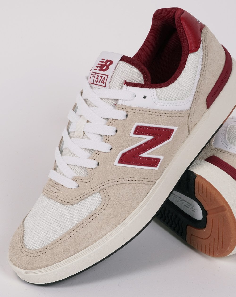 New Balance 574 Trainers Tan/Burgundy