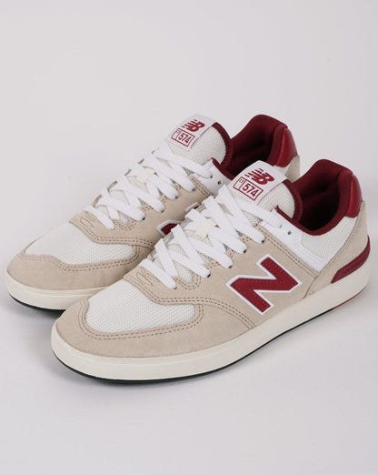 New Balance 574 Trainers Tan/Burgundy
