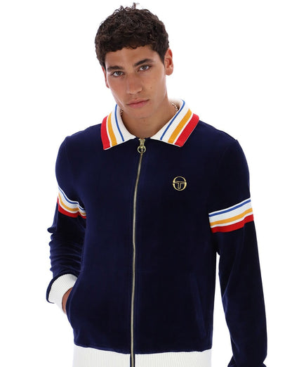 Sergio Tacchini Goran Velour Track Top Navy