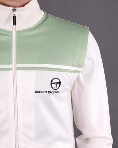 Sergio Tacchini Young Line Zip Off Track Top Gardenia Green