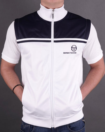 Sergio Tacchini Young Line Zip Off Track Top White Navy