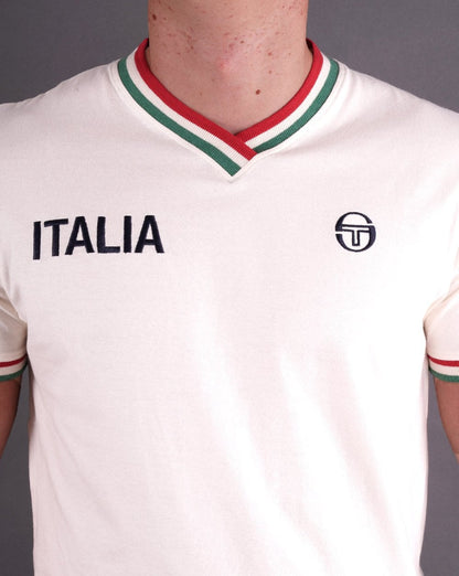Sergio Tacchini Italia V Neck T Shirt Buttercream