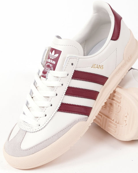 Adidas Jeans Trainers Chalk White/Burgundy