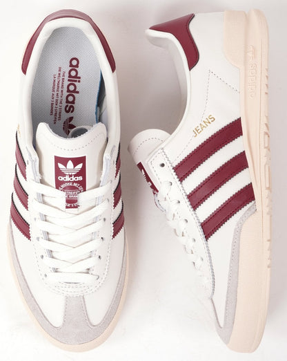 Adidas Jeans Trainers Chalk White/Burgundy