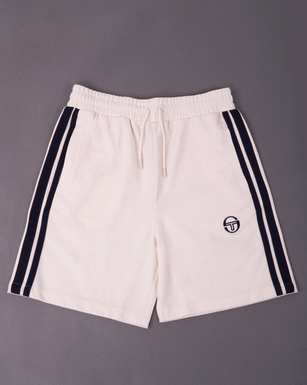 Sergio Tacchini Striped Casual Shorts Buttercream/Navy Blue