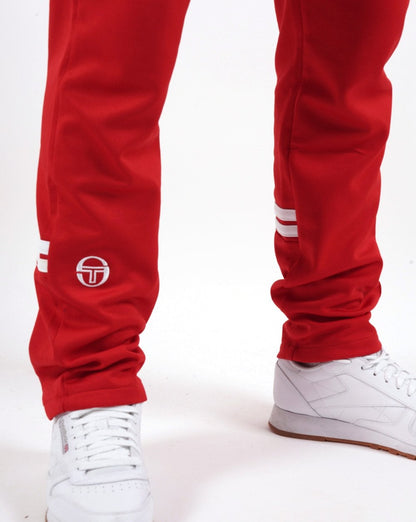 Sergio Tacchini Zip Bottom Track Pants Dark Red