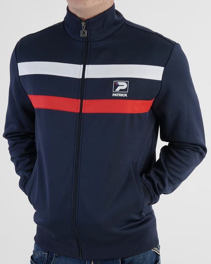 Patrick Stripe Track Top Navy white red