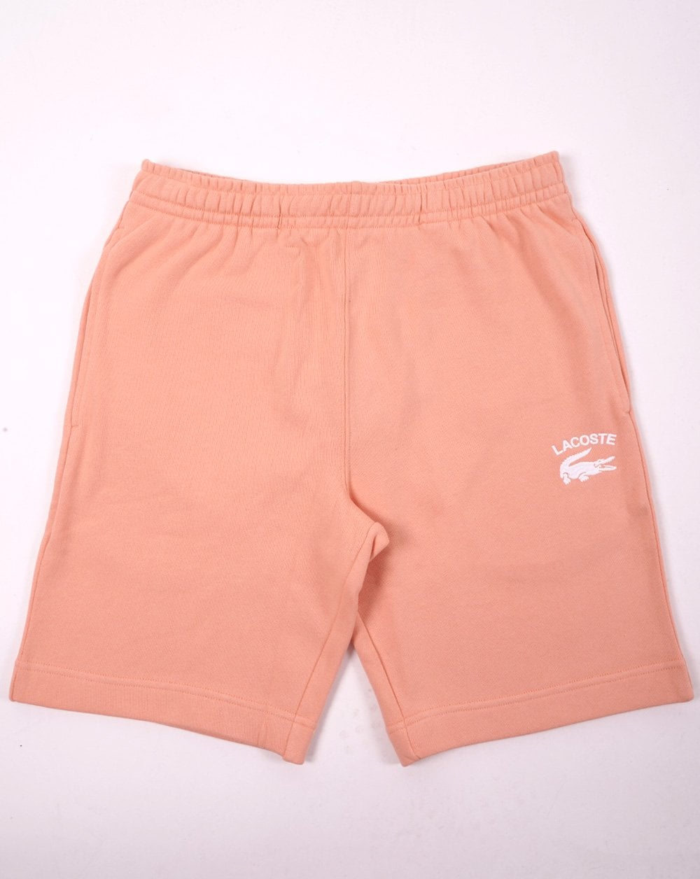 Lacoste Embroidered Fleece Shorts Peach