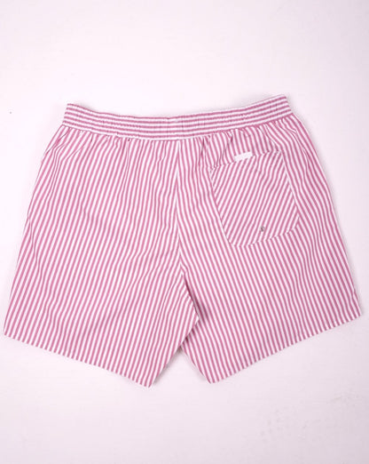 Lacoste Stripe Swim Shorts Pink/White