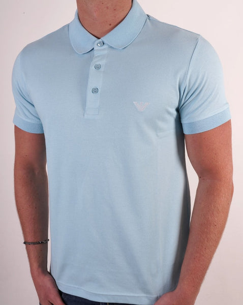 Emporio Armani Beach Polo Shirt Light Blue