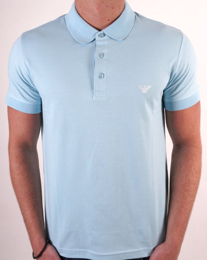Emporio Armani Beach Polo Shirt Light Blue