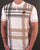 Trojan Oversize Check Panel Polo Ecru