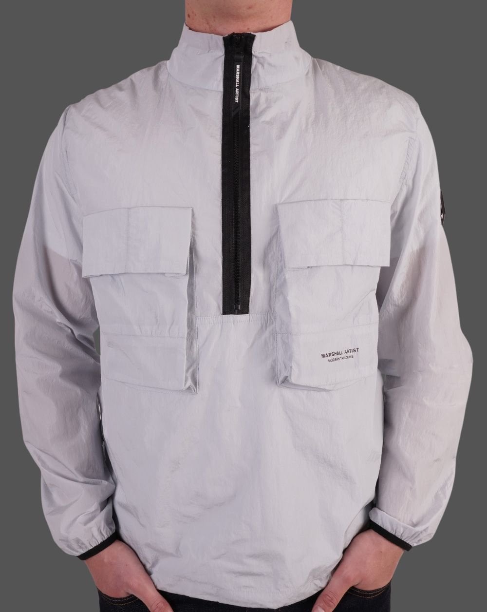 Marshall Artist Krinkle Nylon 1/2 Zip Dolphin Grey
